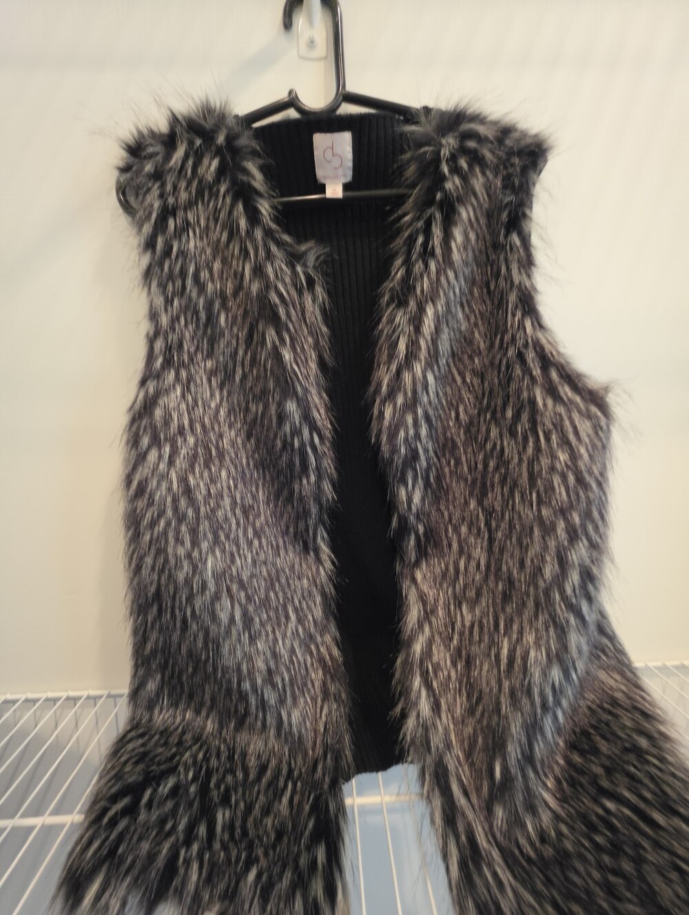 Faux Fur Vest for Women- Black & Gray